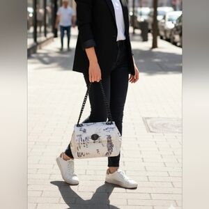 Ermanno Scervino Monochrome Graphic Satchel